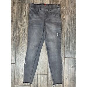 SPANX Petite Gray Distressed Denim Jeggings Pull On Jeans Size S/P Women
